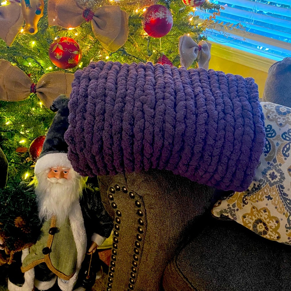 Homemade knit blanket